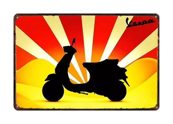 Металлические винтажные оловянные знаки I love Vespa для скутера потертый шик