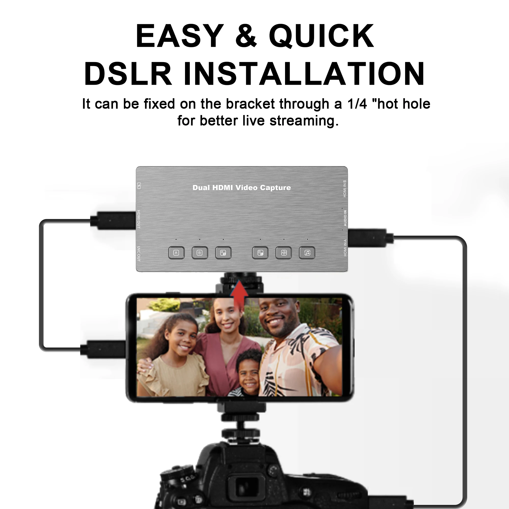 Видеозахват JOYUSING Dual HDMI видео и аудио Full HD высокопроизводительная