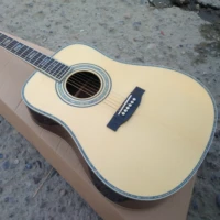 all solid wood d style acoustic guitar with real abalone ebony fingerboard