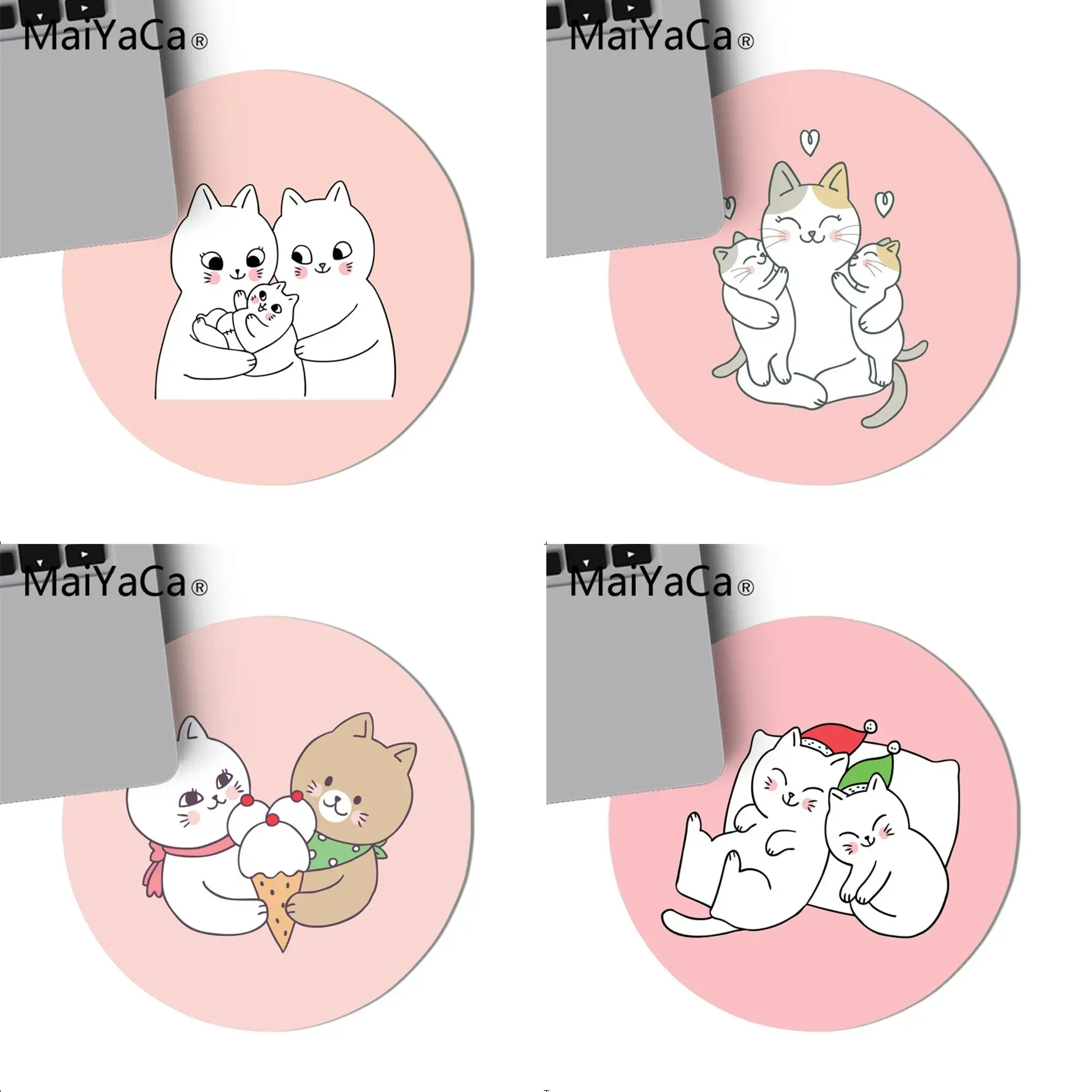 

Maiyaca Cartoon cute cat family Keyboard Gaming MousePads gaming Mouse pad For PC Laptop Notebook 20x20cm gamer desk pad