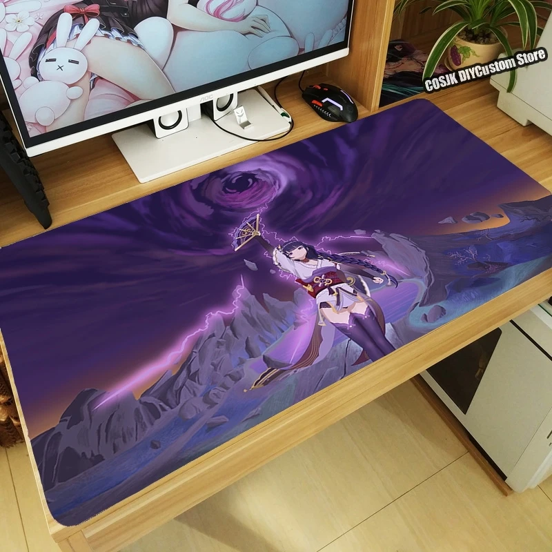 Популярный игровой коврик для мыши Genshin Impact Beelzebul Raiden Shogun большой клавиатуры