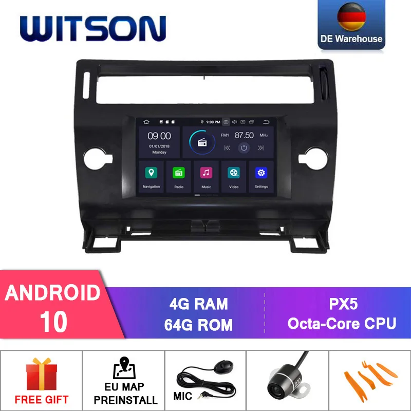 WITSON Android 10 0 IPS HD экран для CITROEN C4 2004 2012 автомобильный DVD Головной блок 4 Гб RAM + 64 FLASH 8