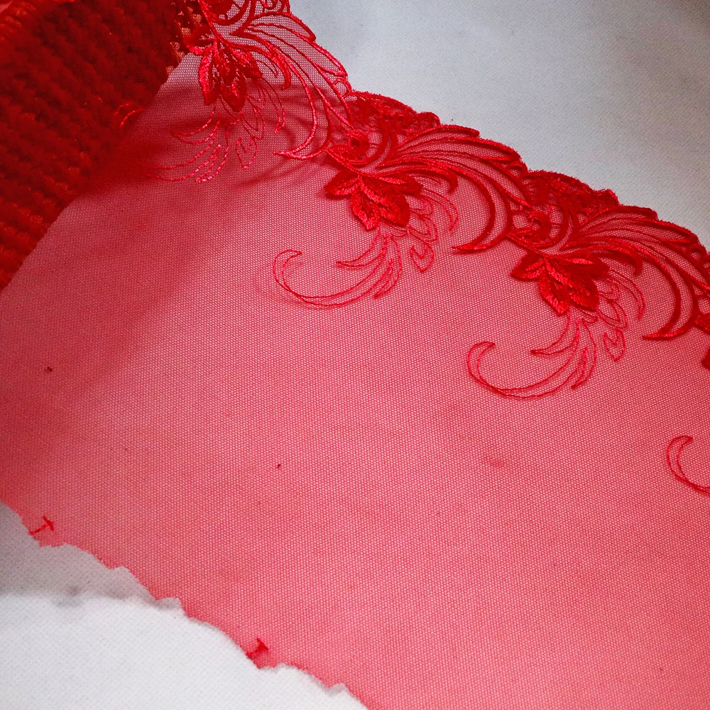 1 метр 21 5 см Феникс Цветочная вышивка кружевная отделка красная сетка швейная