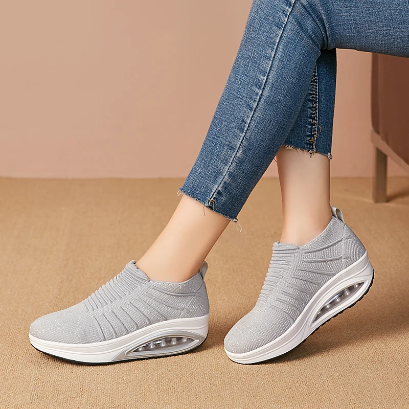 Hypersoft/кроссовки Женская обувь на платформе Женские кроссовки танкетке визуально