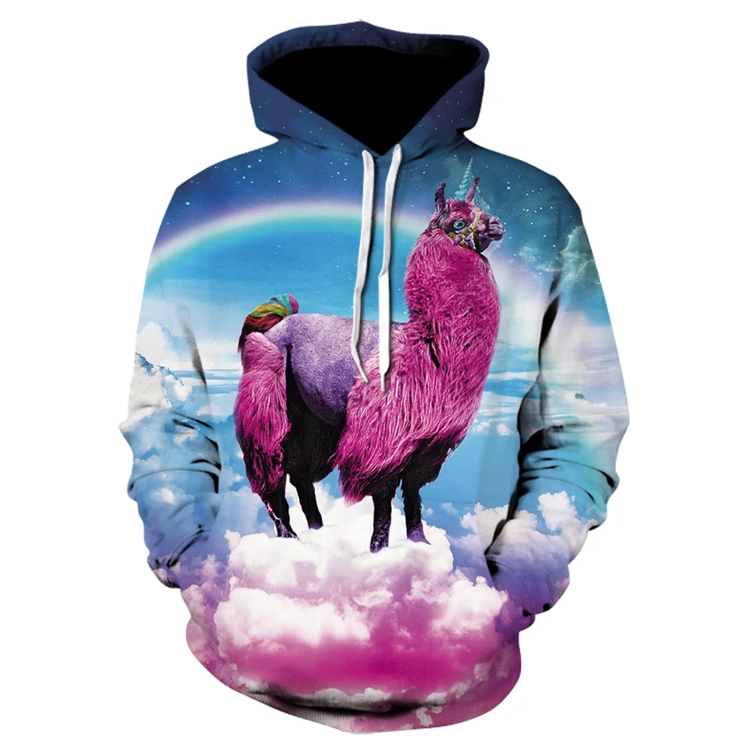 Новинка 2020 мужская и женская модная Радужная толстовка с капюшоном объемным