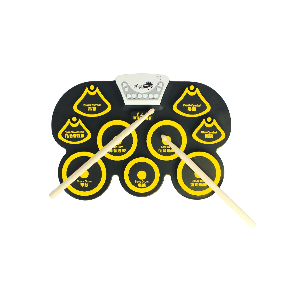 Силиконовый барабан в рулоне электронный бас-барабан Педальная подушка Детская