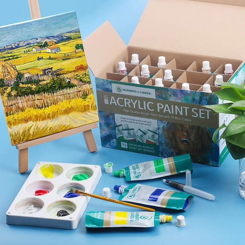 

15 Colors Professional Acrylic Paint Drawing Painting Pigment Hand-painted for Kids DIY Artist