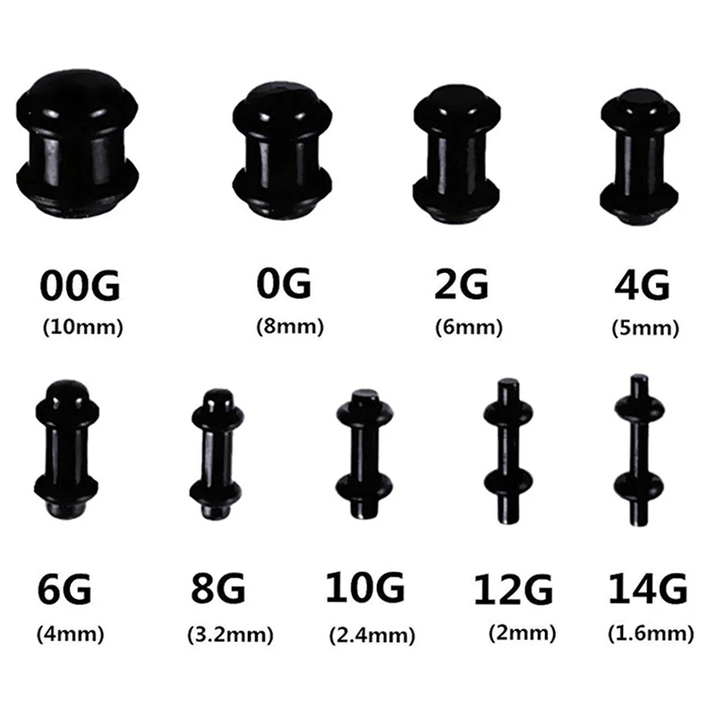 

36pcs/lot Acrylic Ear Gauge Taper and Plug Stretching Kits Ear Flesh Tunnel Expansion Body Piercing Jewelry 14G-00G 8 Colors