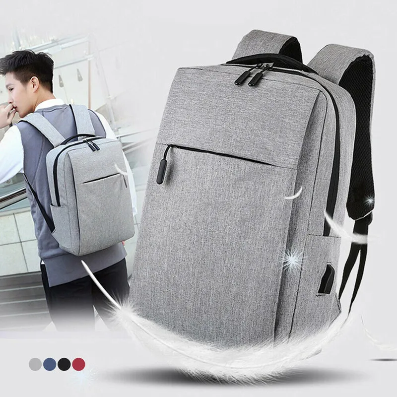 Модный деловой мужской холщовый рюкзак для ноутбука однотонный школы сумки