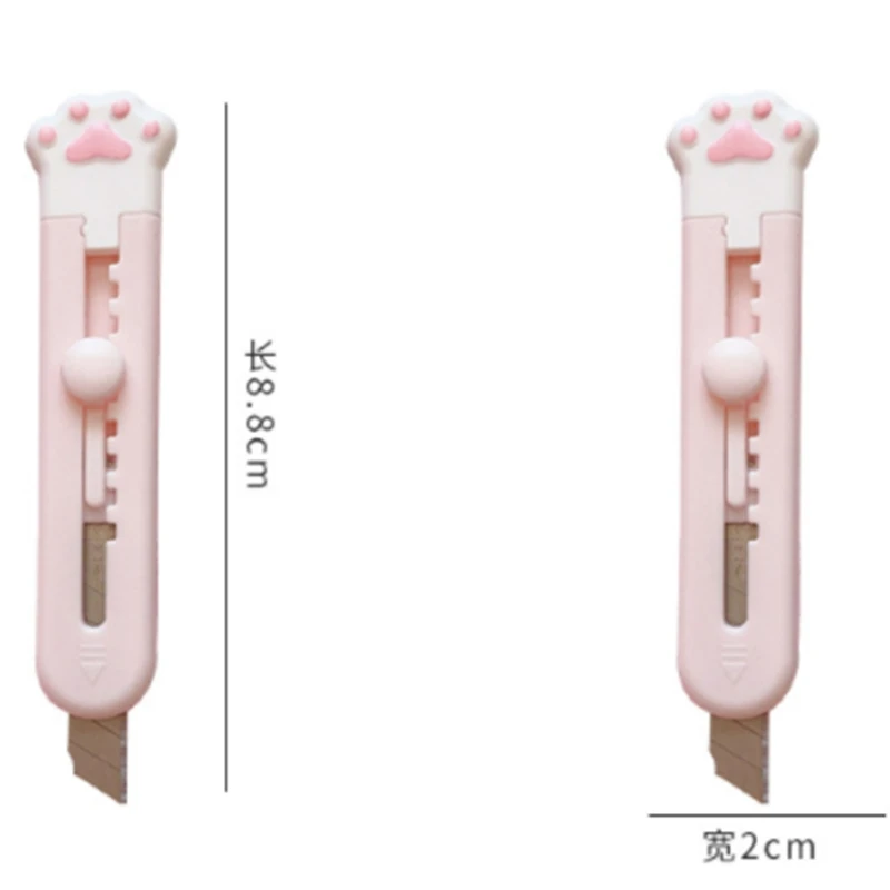 Cute Mini Small Pocket Craft Wrapping Box Paper Envelope Cutter Cloud and Cat Paw Utility Knife Letter Opener Student Art | Канцтовары
