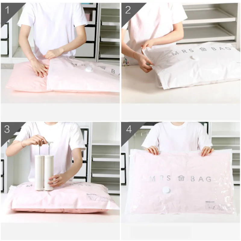 

Home Organizer Storage Vacuum Bag for Clothes Storage Bag Transparent Border Foldable Compressed Organizer Space Saving Seal