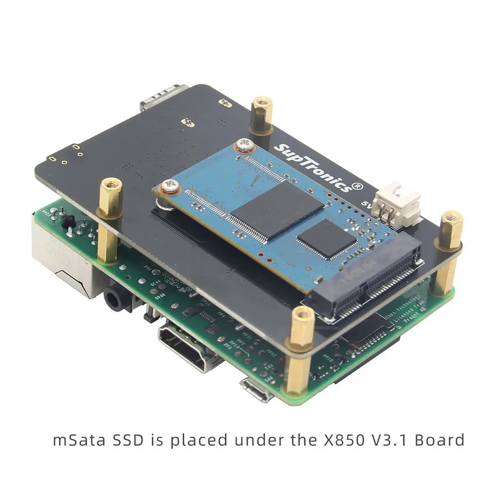 Raspberry Pi mSATA SSD плата расширения памяти X850 V3.1 щит для 3 Model B + (плюс)/3B/2B|Аксессуары