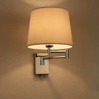 modern brief wall lamp american personality lighting fabric lampshape wall lamp bedroom bedside e27 bulb light