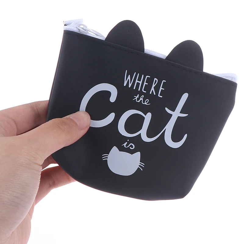 

Animal Cat Coin Purses Women Mini Silica Gel Change Wallets Girl Kids Money Bag