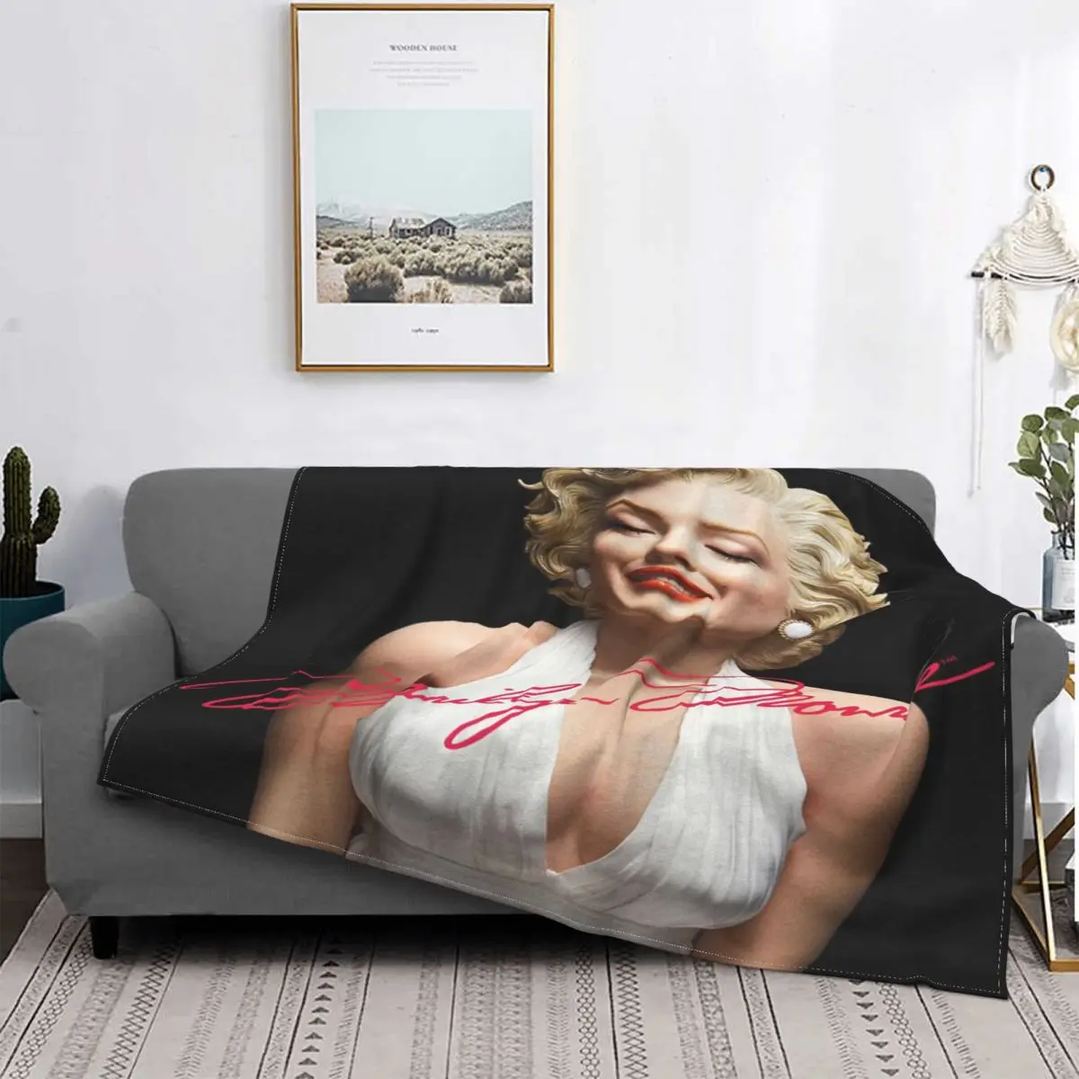 

Manta de Marilyn Monroe 2031, colcha, funda de sofá a cuadros, manta Kawaii para cama, toalla playa lujo