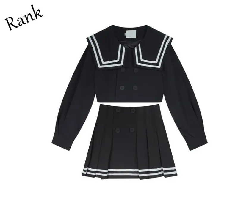

rank Two-piece suit! ! ! Suit skirt + top Korean fashion trend summer new product age-reducing girly slim slimming navy style