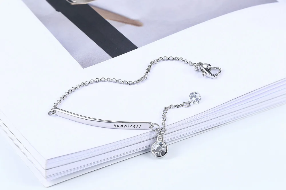 Счастье очаровательный браслет с буквой браслеты серебристый цвет регулируемый