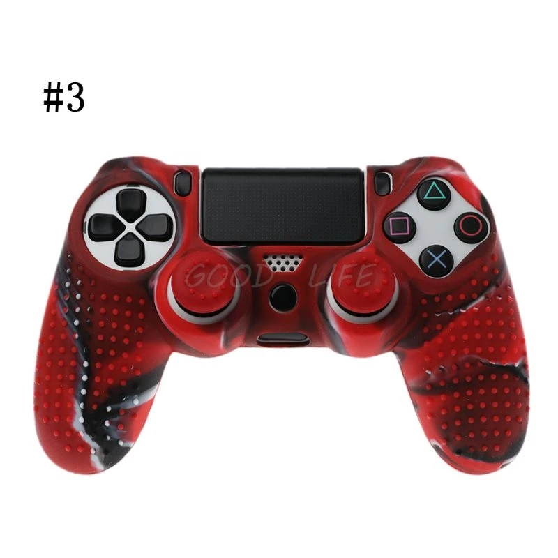 Противоскользящий силиконовый чехол-накладка с рукояткой для Playstation PS4 контроллер с 2 джойстиками Защитная крышка s Au13 19 - Цвет: 3