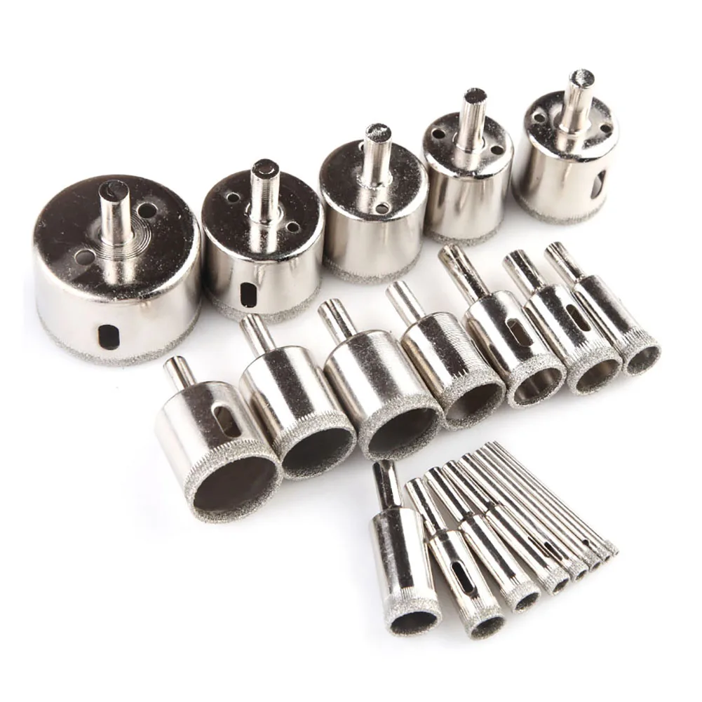 

20pcs 3-50mm Diamond Coated Hole Saw Drill Bits Set Tile Marble Glass Ceramic Hole Saw Drilling Bits For Power Tools