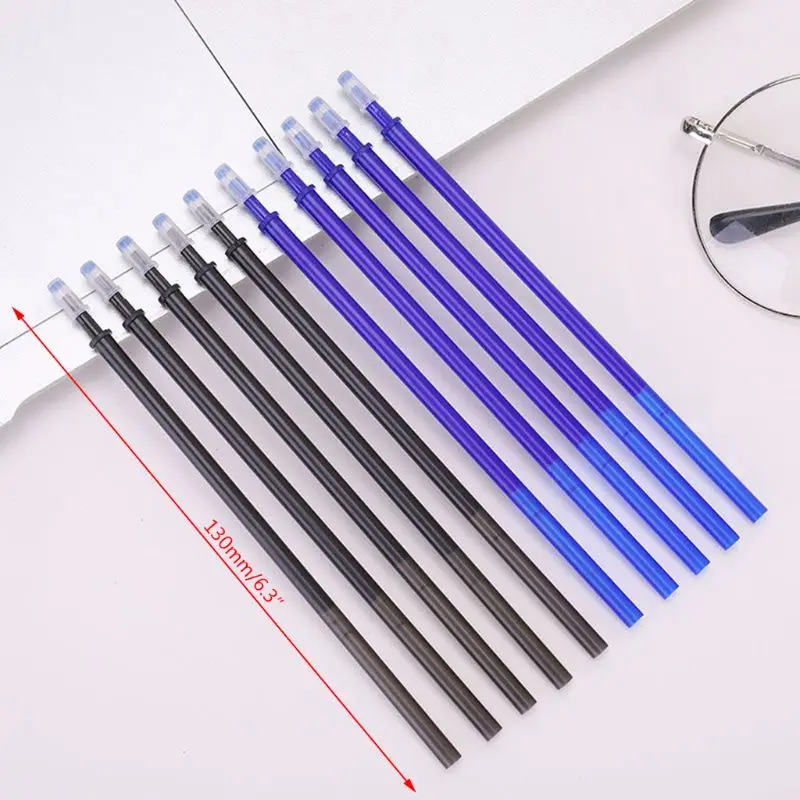 

New 100Pcs Erasable Pen Refill 0.5mm Blue/Black Ink Writing Pens Gift For Students Stationery qyh