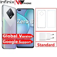New Global Version Infinix Zero 8 8GB 128GB Smart Phone 6.85 FHD 90Hz Full Screen 64MP Quad Camera 4500mAh Battery 33W Charger