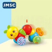 jmsc baby colorful learning to climb toys small cute bug jingle shaking bell sound educational crawl newborn rattle for infant