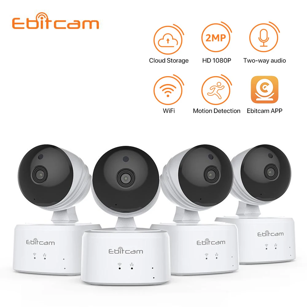 Беспроводная система безопасности Ebitcam 1080p Cloud Wifi CCTV камера комплект ip камер PTZ