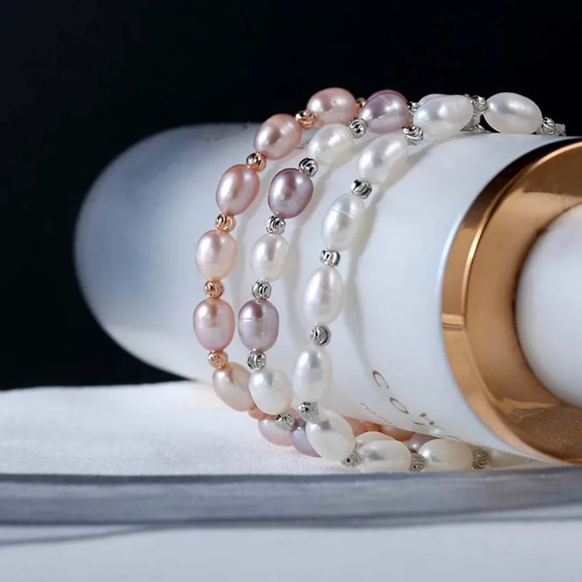 FYJS уникальное розовое золото цвет геометрическое Имитация жемчужное звено