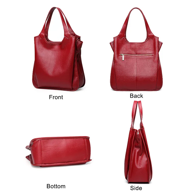 Сумка-мешок женская из натуральной кожи модный саквояж на плечо повседневная