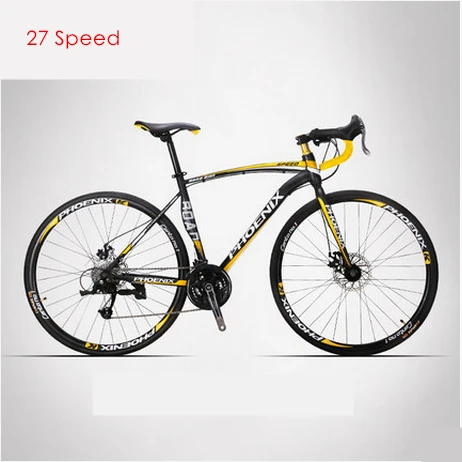 B black yellow Бренд 700CC 18/21/27 скоростей углеродистая сталь 52 см рамки изогнутая ручка Дорожный велосипед Открытый bicicleta велосипедные гоночный велосипед - Цвет: B black yellow