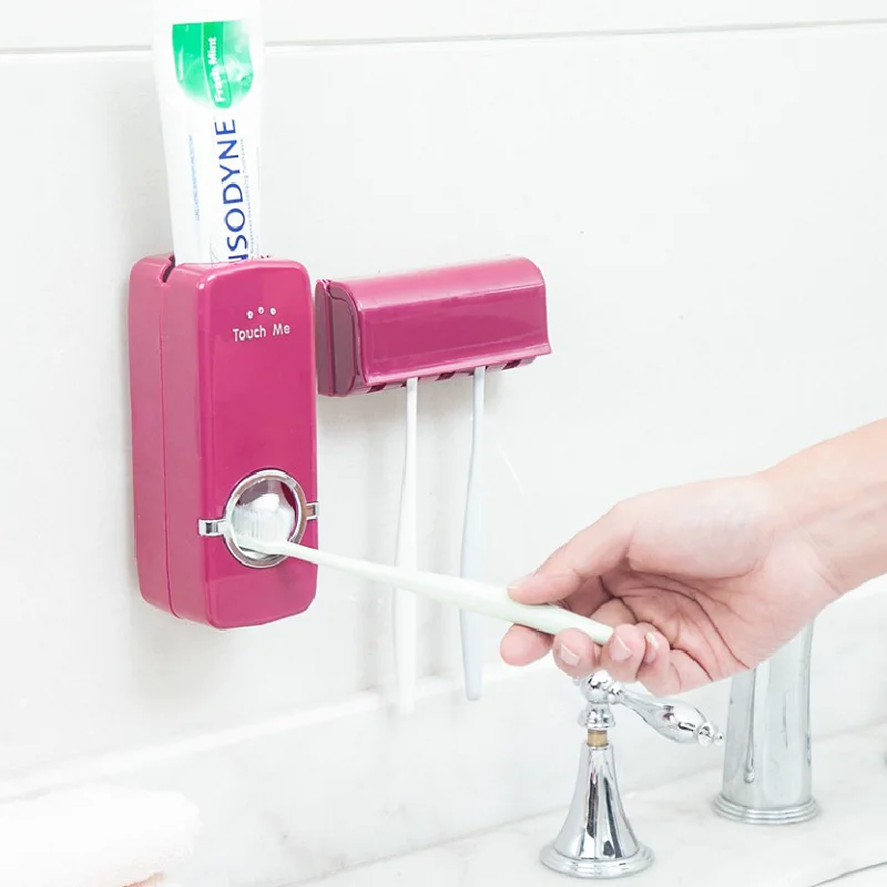 

Modern Bathroom Accessories Automatic Toothpaste Dispenser Toothbrush Holder Bathroom Accessories Kit Toothpaste Squeezer