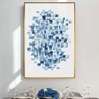 Минималистичные абстрактные темно-синие модульные картины украшение для дома в скандинавском стиле настенные художественные печатные холщовые плакаты современные