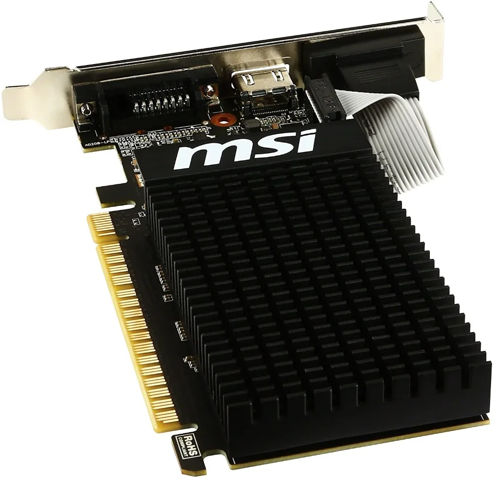 MSI GAMING GeForce GT 710 1 ГБ GDRR3 64-разрядная HDCP поддержка DirectX 12 OpenGL 4 5 радиатор