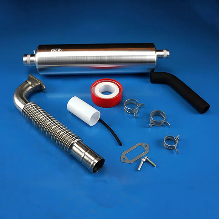 Original DLE Long Muffler Canister Exhaust Set &amp Parts for DLE170 Gasoline Engine | Accs