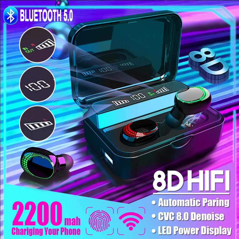 HIFI 9D Bluetooth 5,0 наушники беспроводные наушники fone PK S11 F9 TWS наушники гарнитуры с внешним аккумулятором для смартфонов