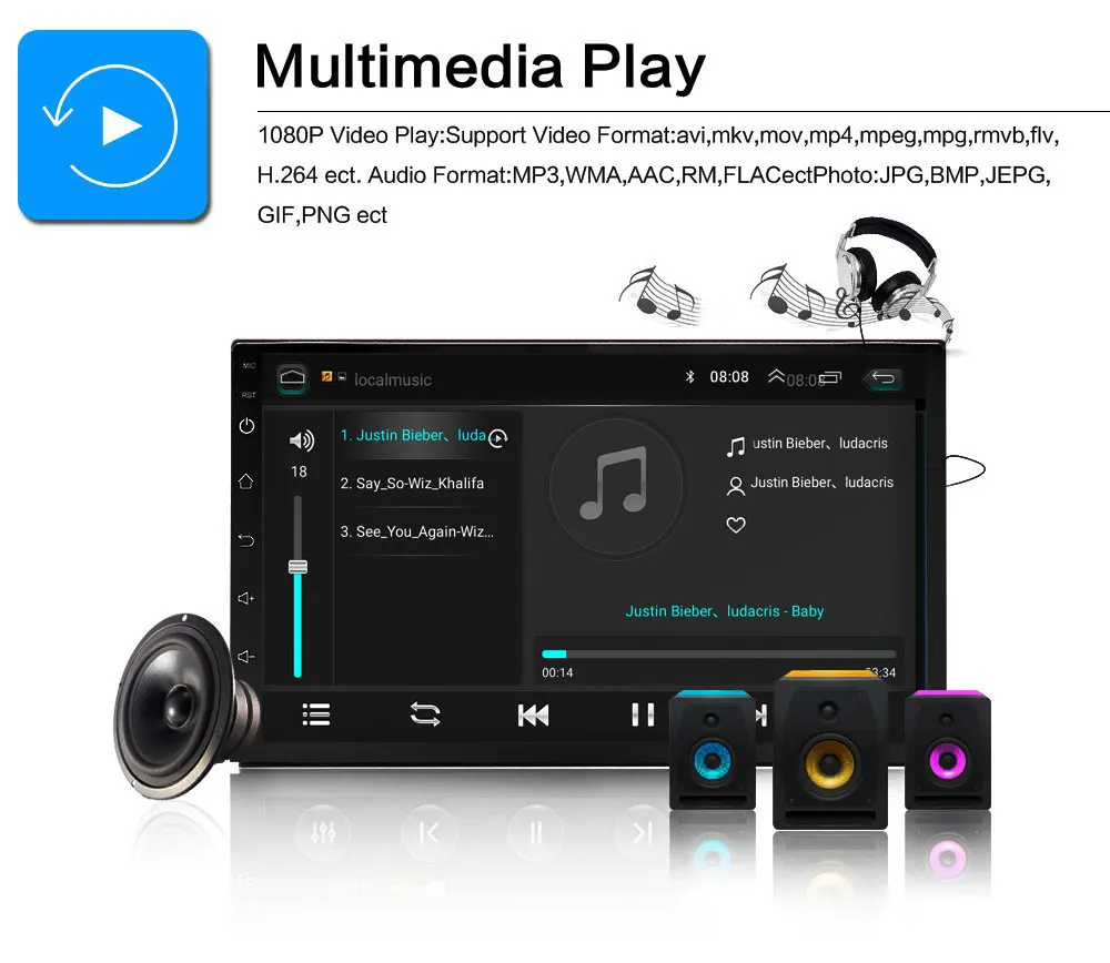 Универсальная Автомагнитола 2 Din Android 8 1 MP5 плеер MP4 для Toyota Chevrolet Nissan Kia Mazda подходит