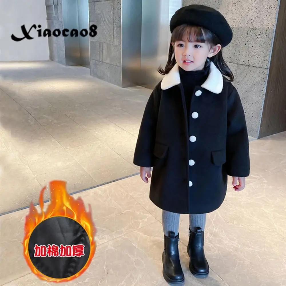 

Для девочек, осенняя куртка, пальто на подкладке; Куртки из хлопка и шерсти для девочек; Зимняя одежда для детей ясельного возраста; Одежда д...