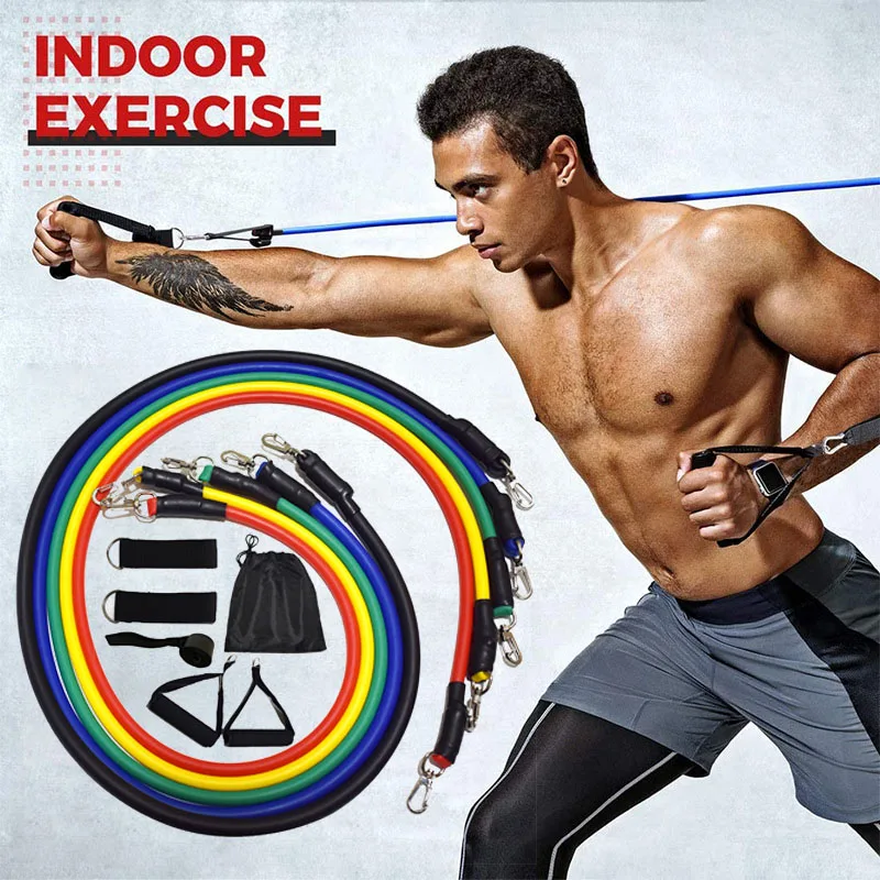 

11 Pcs Pull Rope Fitness Elastic Training Expander Resistance Bands Set Fitness Bands Resistance Gym Equipment Exercise Bands