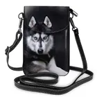 Роскошные дизайнерские сумки через плечо, женские сумки с клапаном, Хаски, с принтом собаки, маленький Универсальный с молнией, сумки-мессенджеры для женщин, Bolsa Feminina