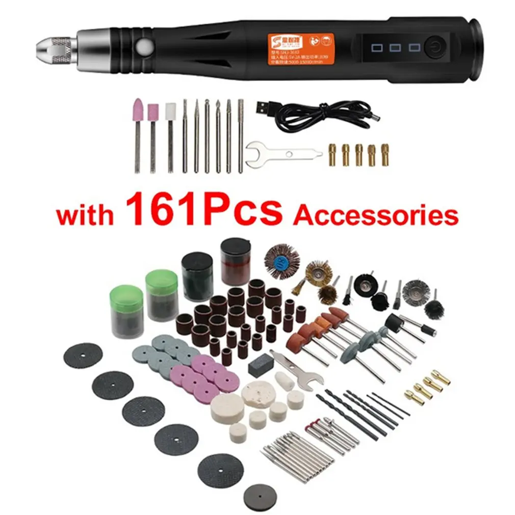 

Rotary Tools Accessories DIY Set USB Mini Electric Grinder Drill Engraving Carving Pen Polishing Machine Hand Drill Set