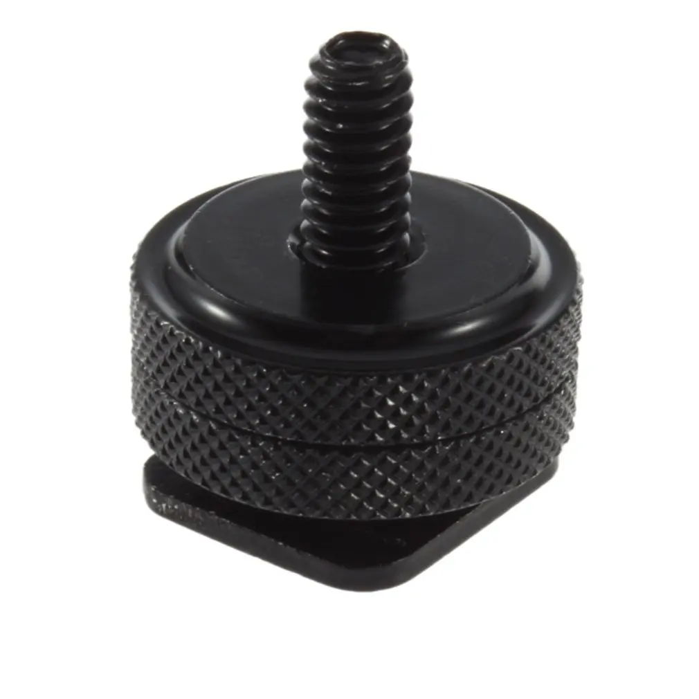 

High Quality New 1/4"-20 Tripod Aluminum Screw to Flash Hot Shoe Adapter Fix Digital Device Black Wholesale