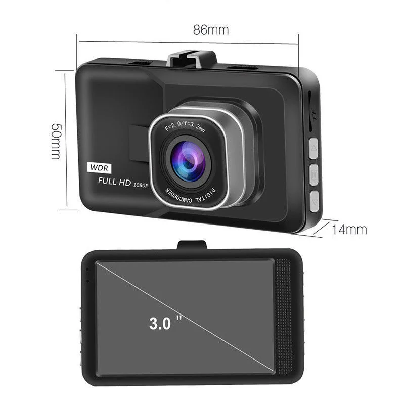 Высокое качество вождение автомобиля Регистраторы 3 0 дюймов Экран 120 градусов