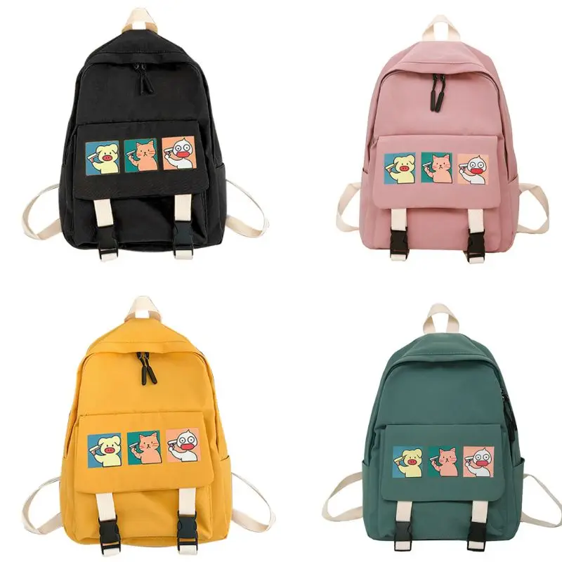 

Нейлоновый вместительный рюкзак для женщин, дорожная сумка для книг, школьный ранец для девочек-подростков с мультипликационным рисунком