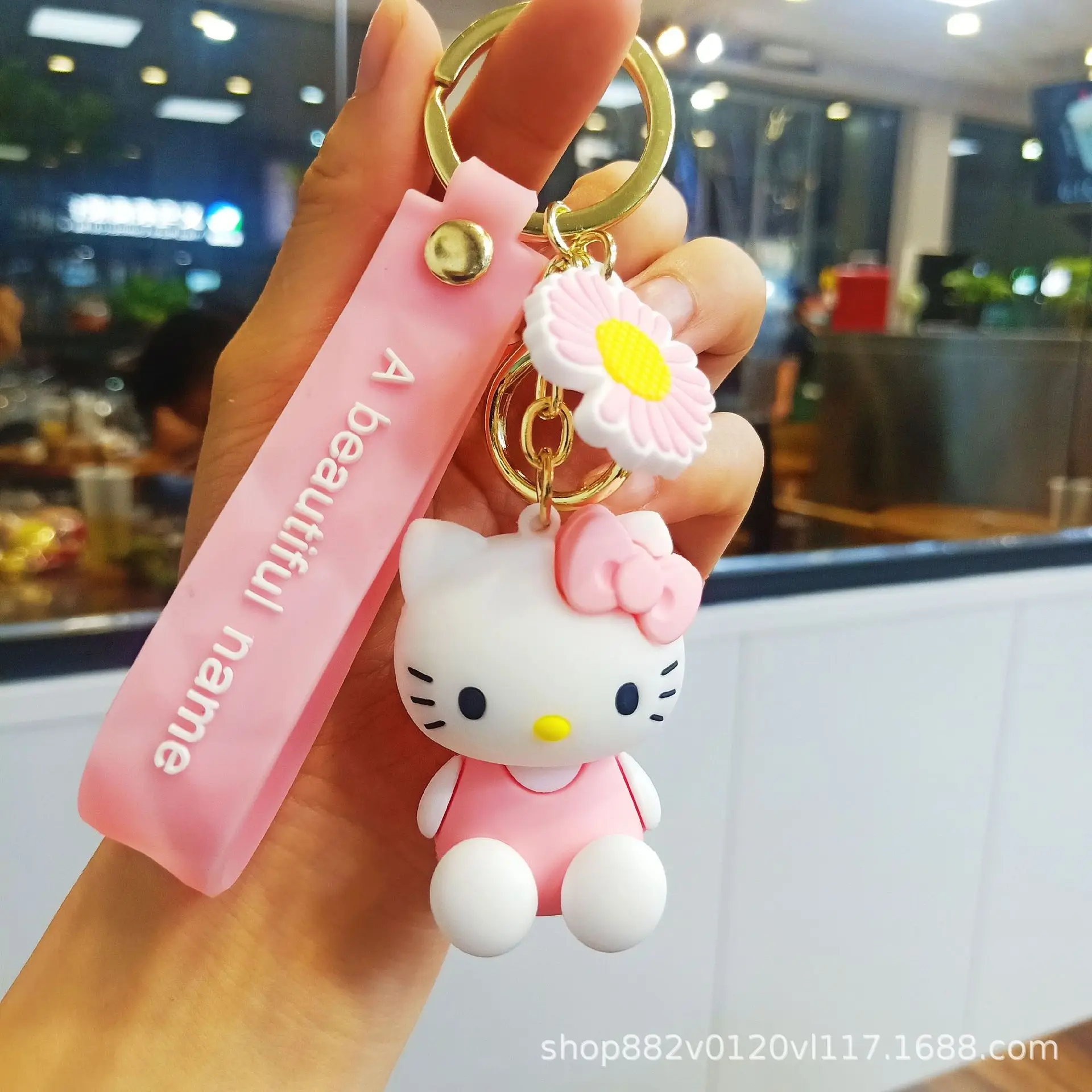 

2021 Cute Cat Keychain Bells Plush Nail Clippers Accessories Car Bag Key Pendant Wholesale