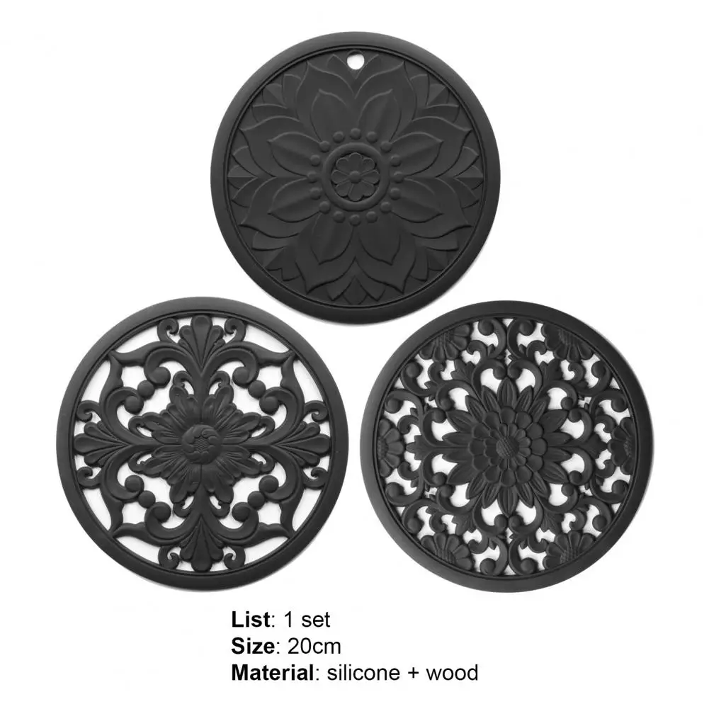 3 шт. термостойкие силиконовые коврики с цветами | Дом и сад