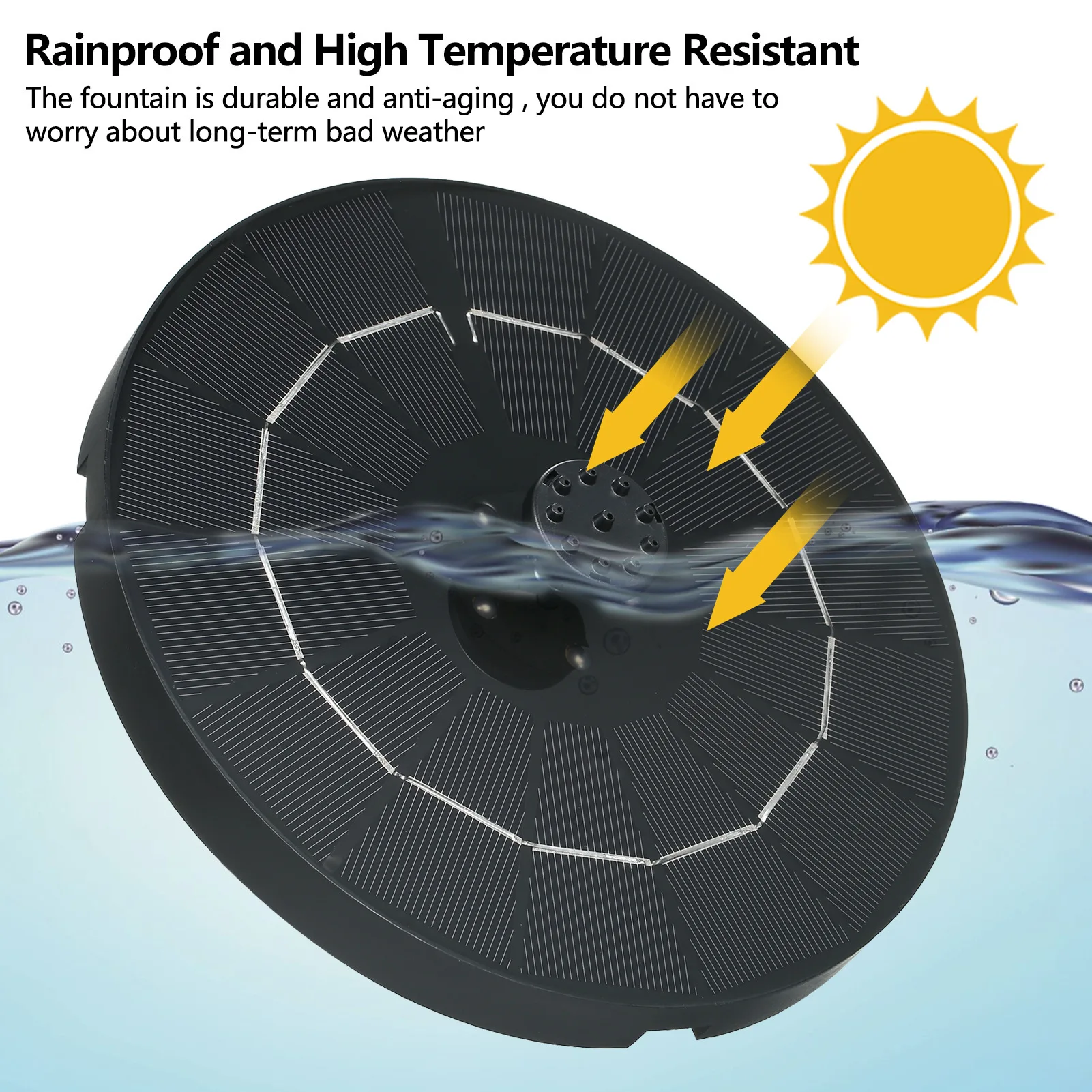 

2021 New 3.8W Solar Fountain Water Pump With Light 190MM Diameter Solar Fountain Outdoor Fountain