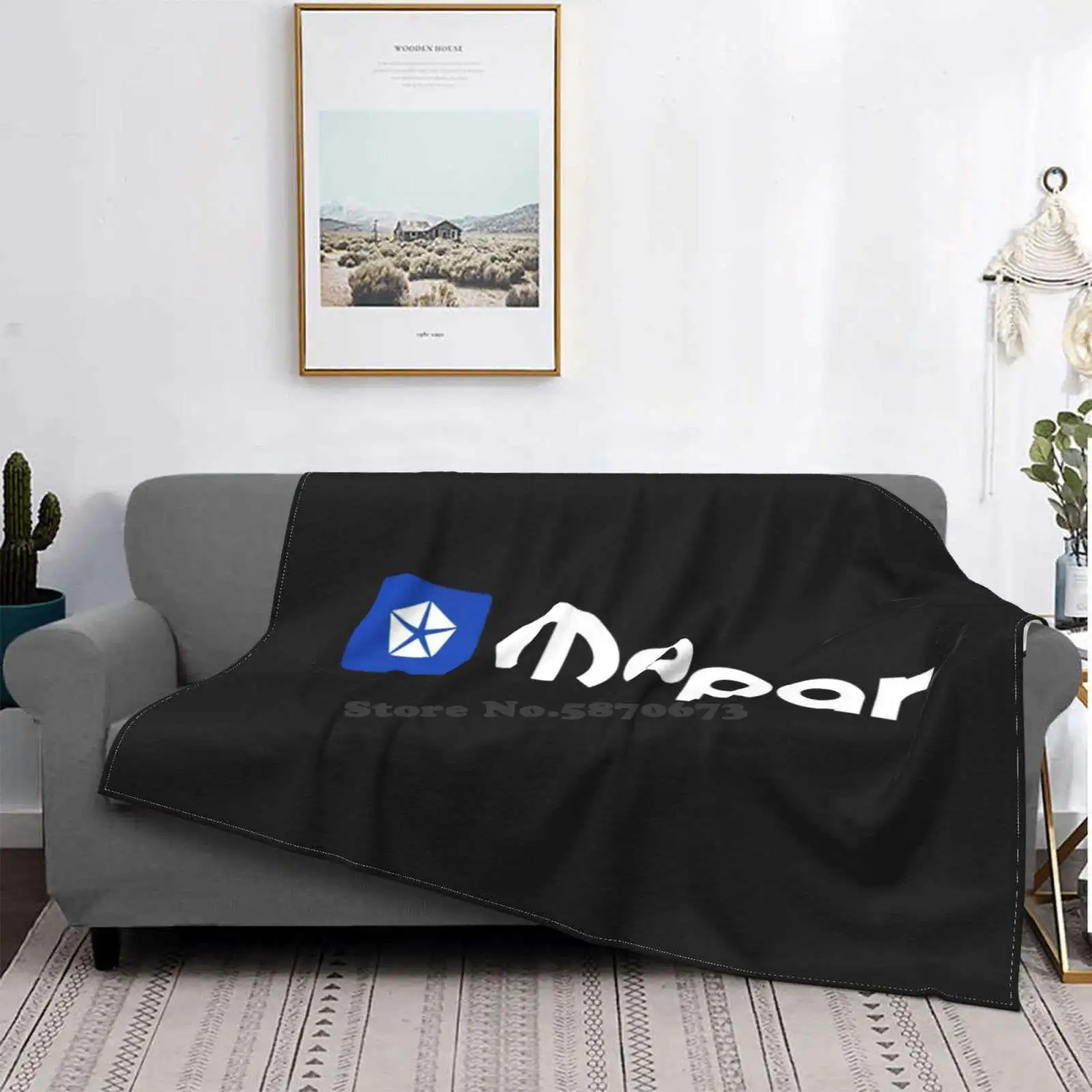 

Mopar-manta suave de franela con estampado personalizado, Logo de Mopar, piezas horizontales de Arte de ventilador, logotipo de