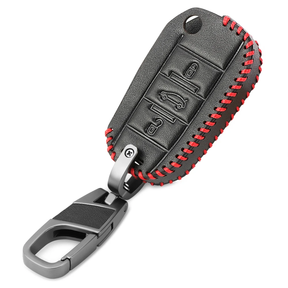 Мужской кожаный чехол с дистанционным брелоком для автомобиля peugeot 3008 208 308 407 508 408