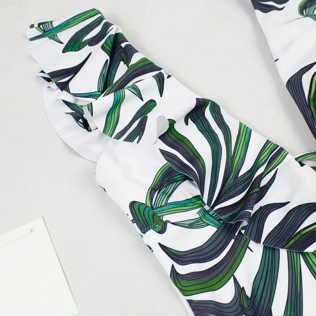 

Women Bikini 2021 New Flounce Off Shoulder Swimsuit Ruffle One Piece Swimsuit Women Sexy Bodysuit Monokini Swimwear Bathing Suit