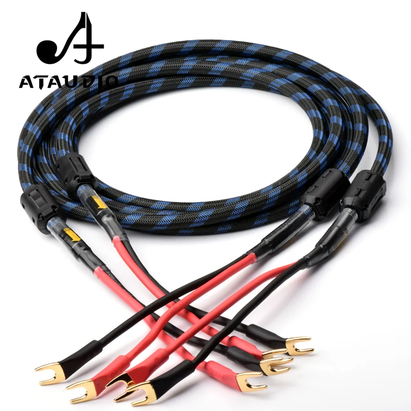 Одна пара ATAUDIO hifi кабель для динамика высокого качества 6n OFC провод с банановым